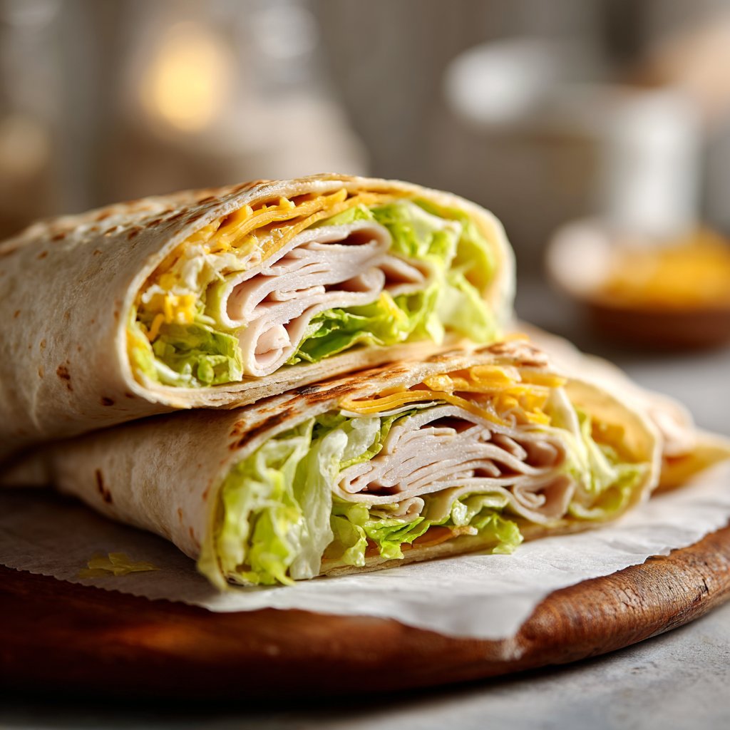 Easy Turkey and Cheese Wrap Lunch