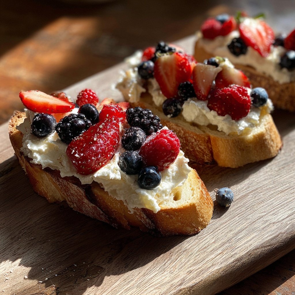 Crostini with Whipped Feta and Berries