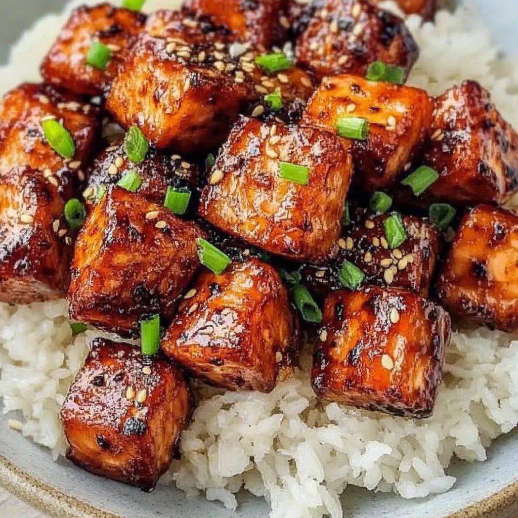 Crispy Honey Garlic Salmon Bites