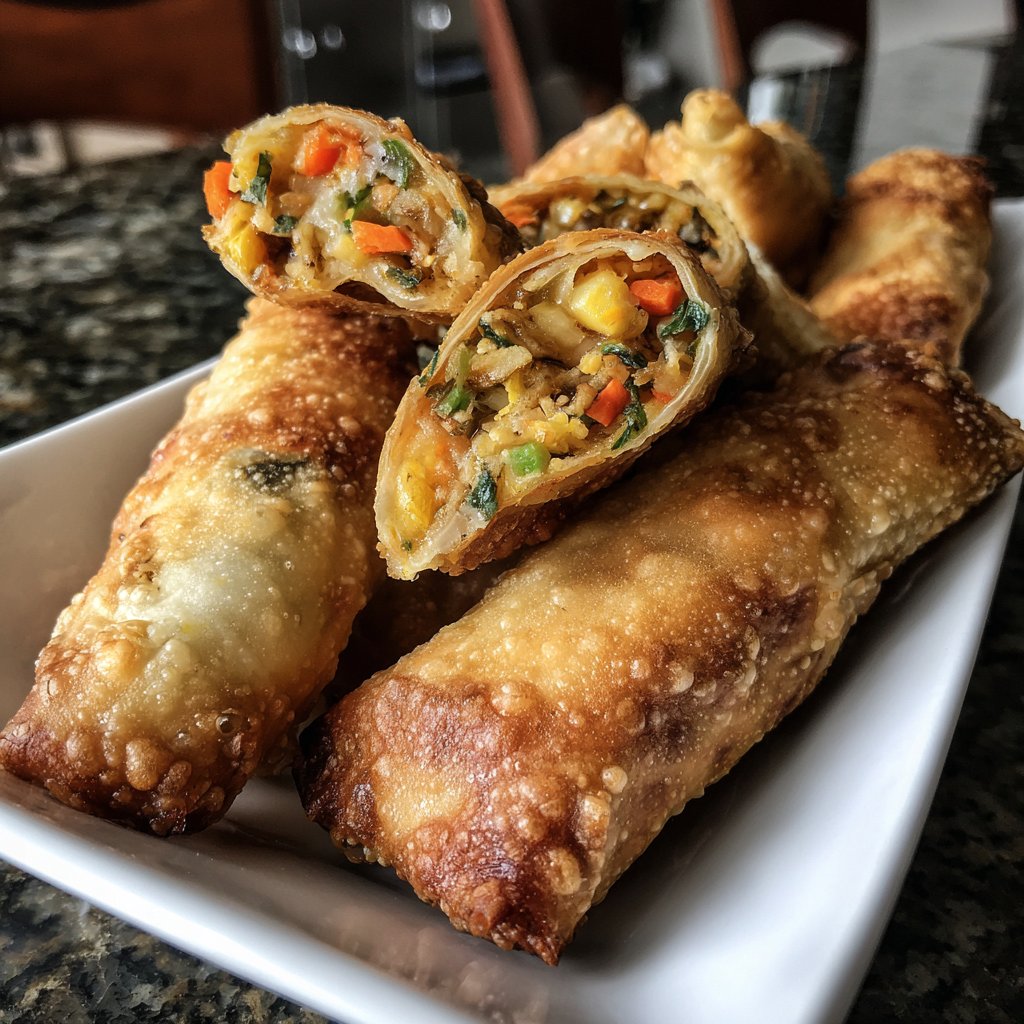 Super Bowl Baked Veggie Egg Rolls