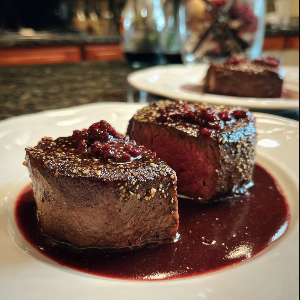 Romantic Filet Mignon with Red Wine Sauce