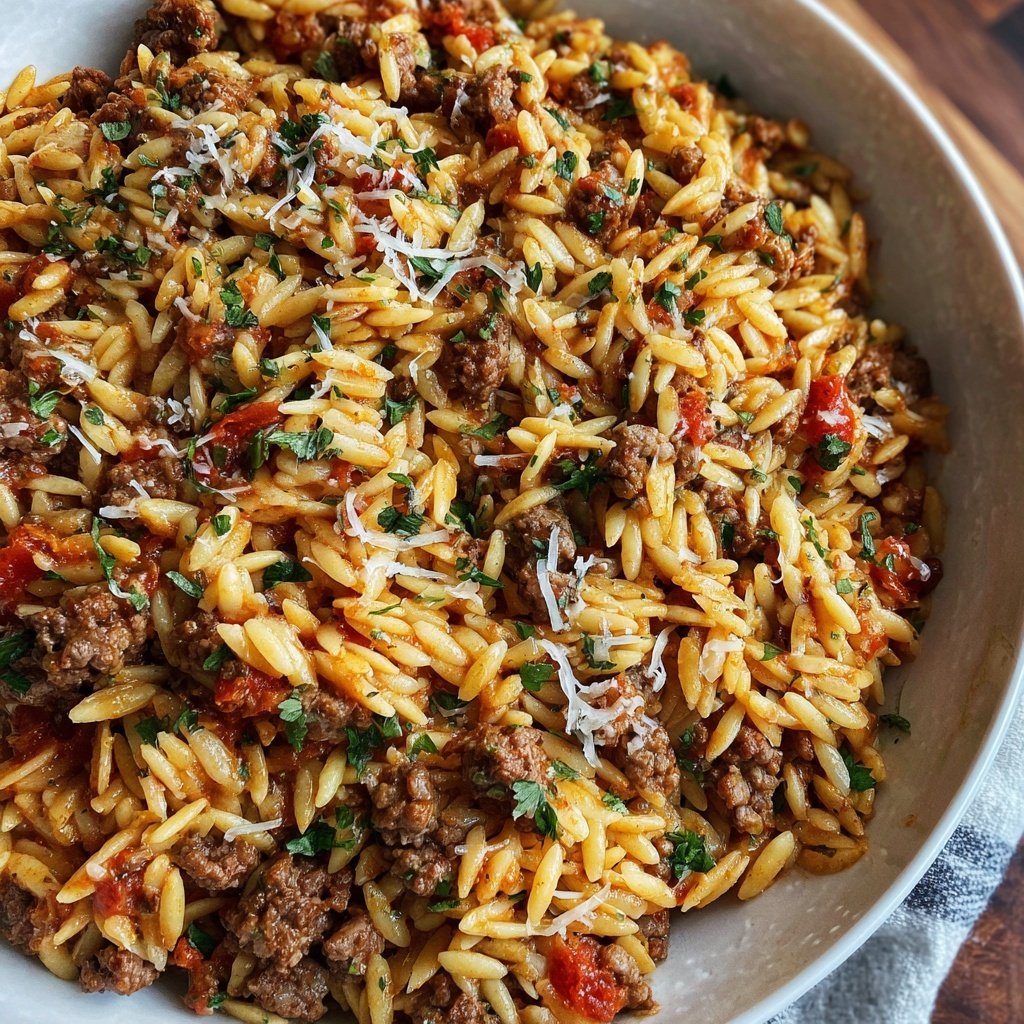 Savory Ground Beef Orzo Recipe for Cozy Nights