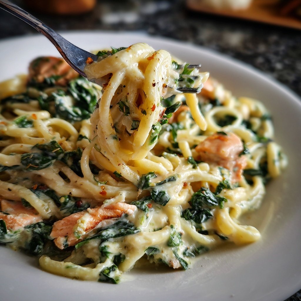 Creamy Salmon Spinach Pasta - Restaurant-Worthy in 25 Minutes!