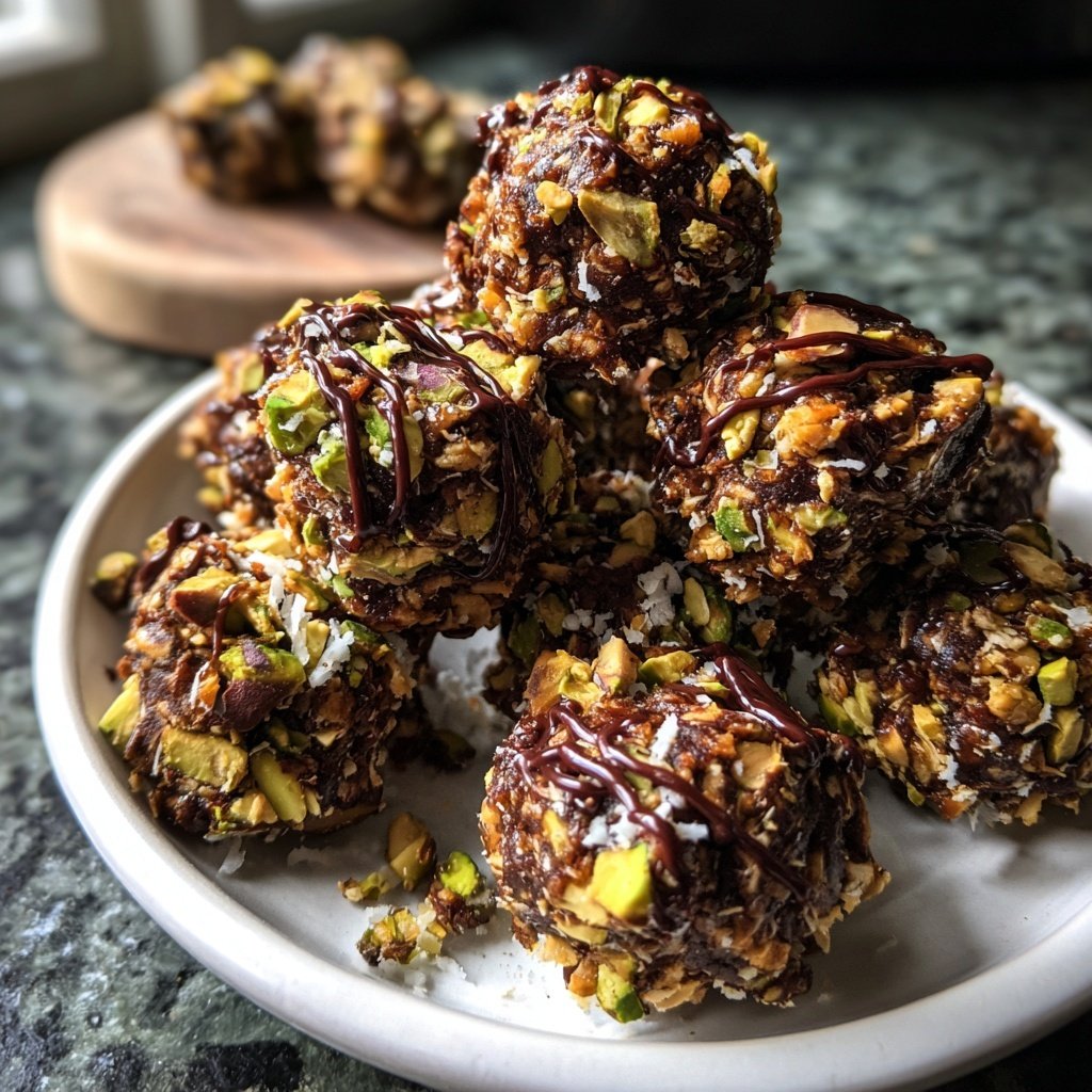 Chocolate Pistachio Coconut Bites
