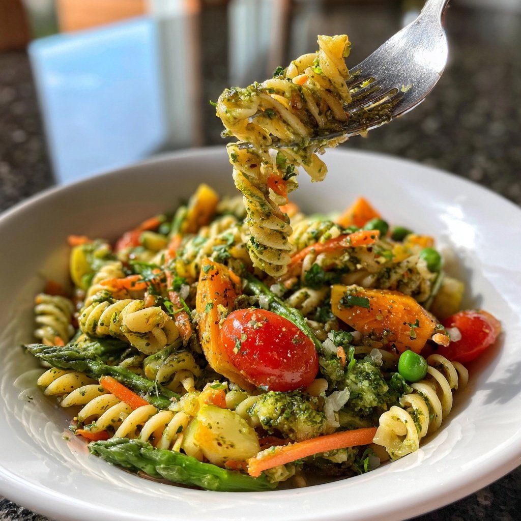 Healthy Lunch Pesto Pasta Salad