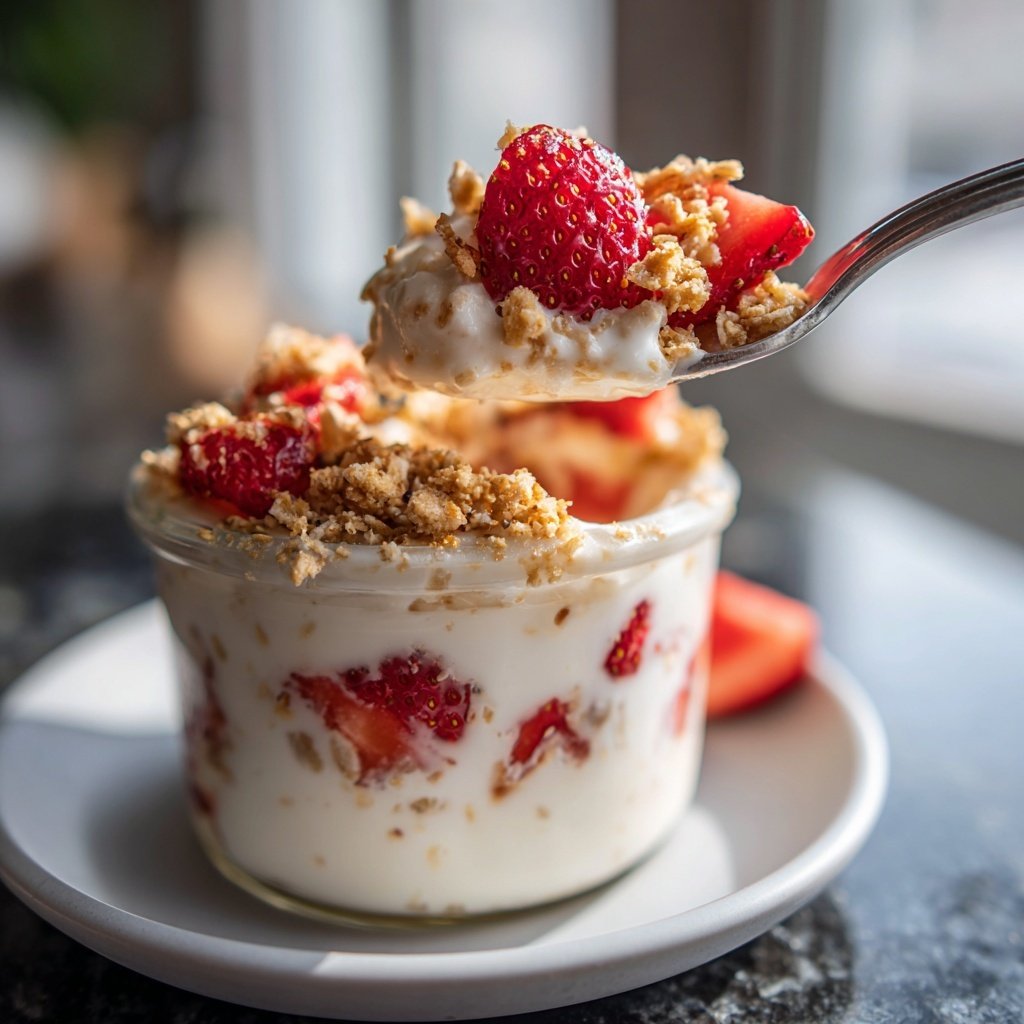Strawberry Cheesecake Overnight Oats Meal Prep