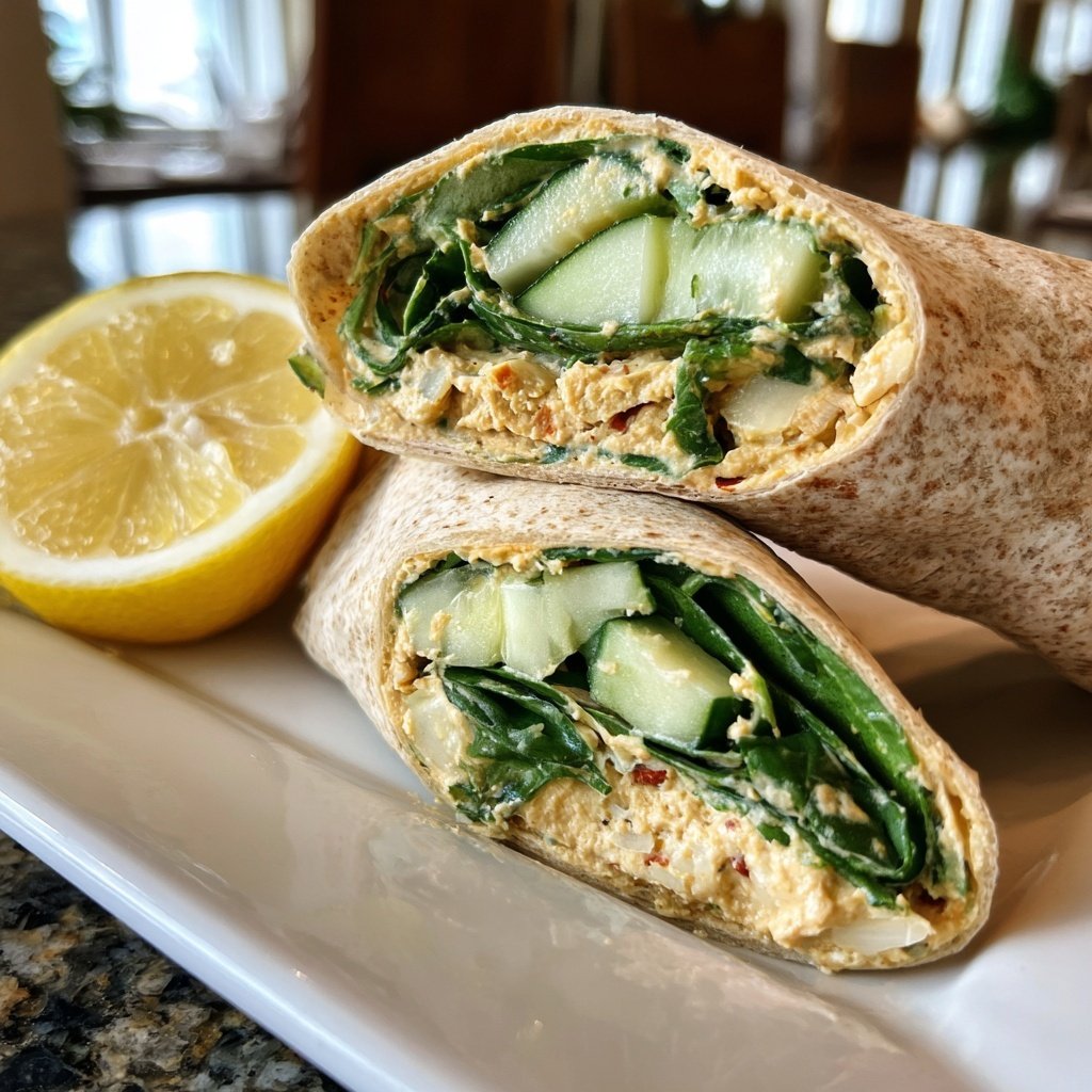 Healthy Lunch Lemon White Bean Wrap