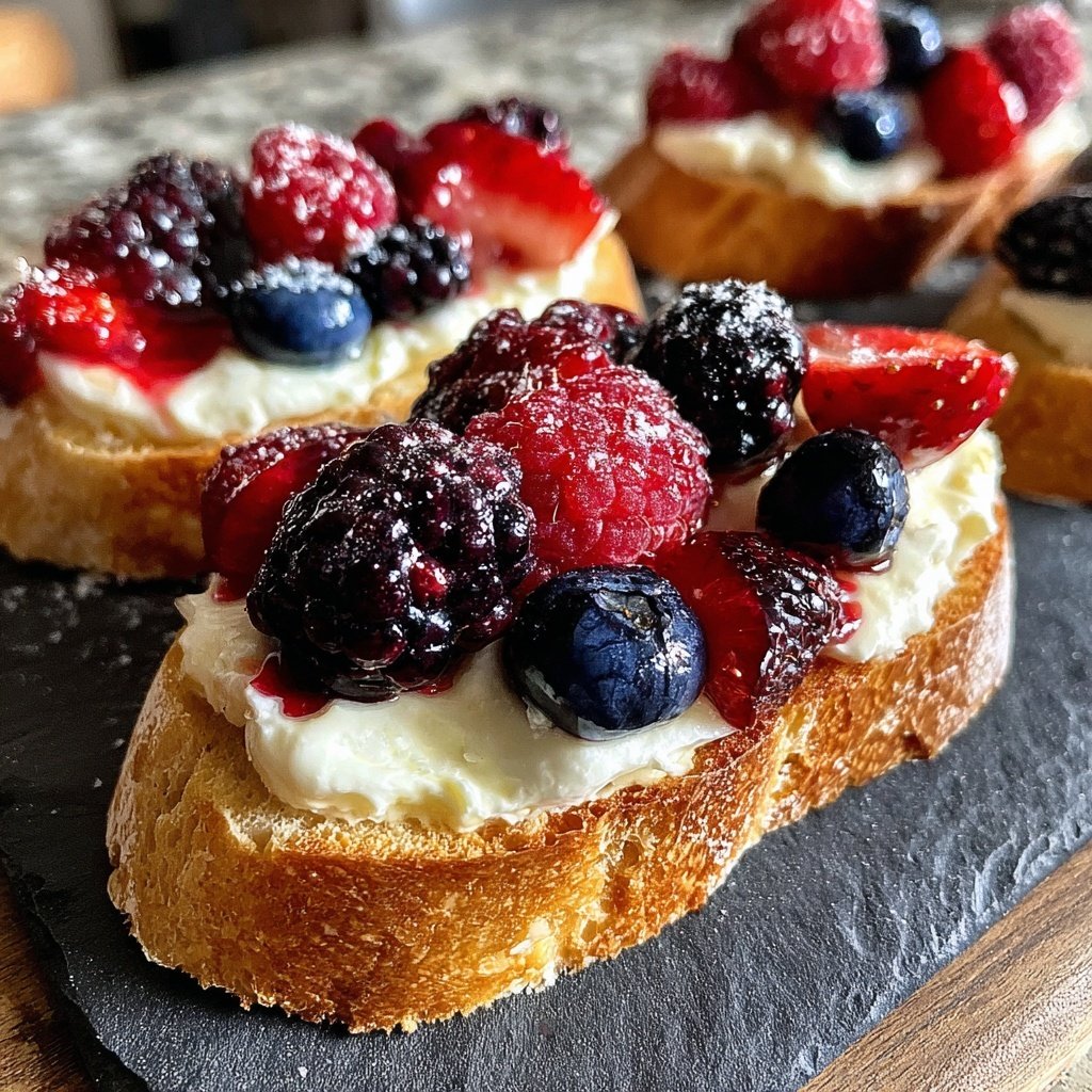 Crostini with Ricotta and Honeyed Berries